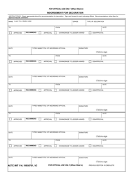Document preview: AETC Form 114 Indorsement for Decoration