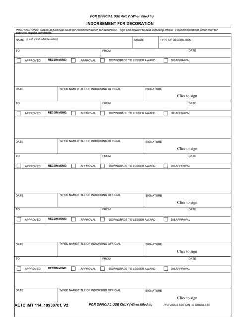 AETC Form 114  Printable Pdf