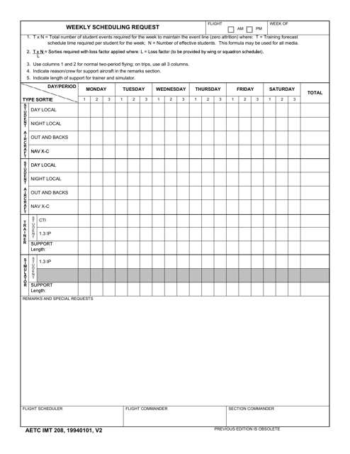 AETC IMT Form 208  Printable Pdf