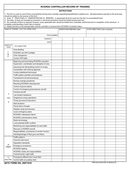 AETC Form 393 Download Fillable PDF or Fill Online Rcs/Rsu Controller ...