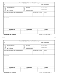 Document preview: AETC Form 394 Trainer Development Instruction Slip