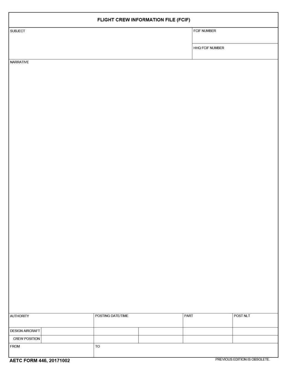 AETC Form 446 - Fill Out, Sign Online and Download Fillable PDF ...