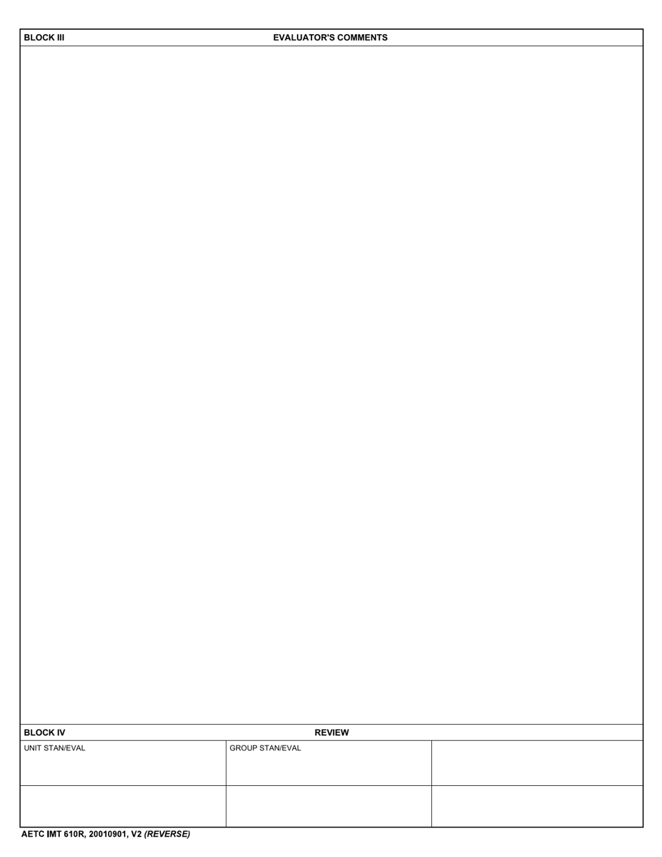 AETC Form 610R Instructor Evaluation Record - Resistance Training (336 Trg Only), Page 2