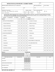AETC Form 610S Instructor Evaluation Record - Academic Training