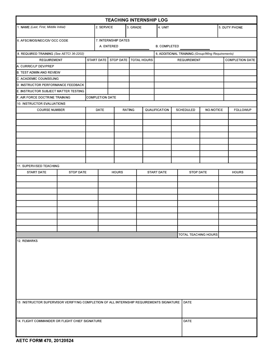 AETC Form 470 - Fill Out, Sign Online and Download Fillable PDF ...