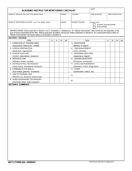Document preview: AETC Form 620 Academic Instructor Monitoring Checklist