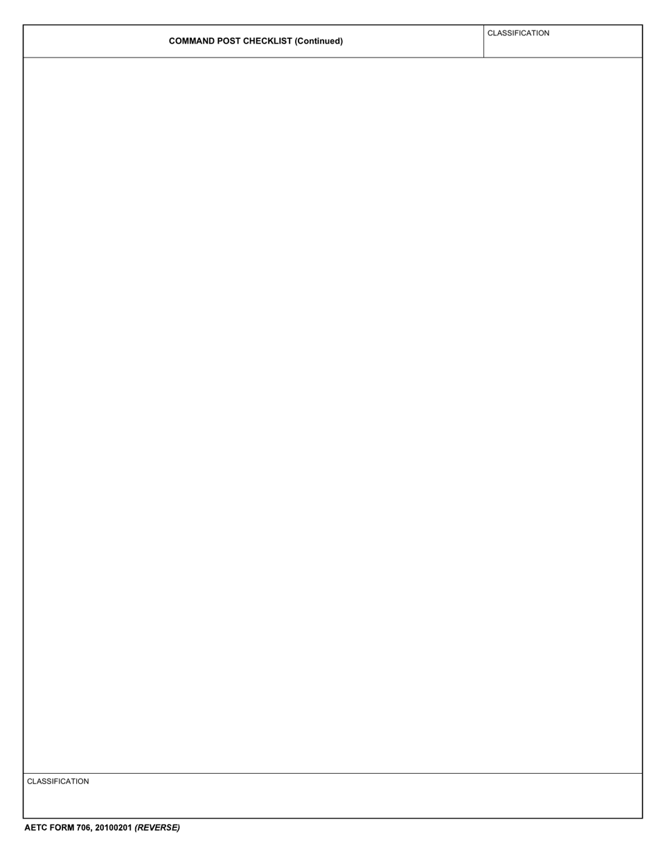 AETC Form 706 Command Post Checklist, Page 2