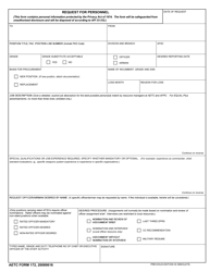 Document preview: AETC Form 172 Request for Personnel