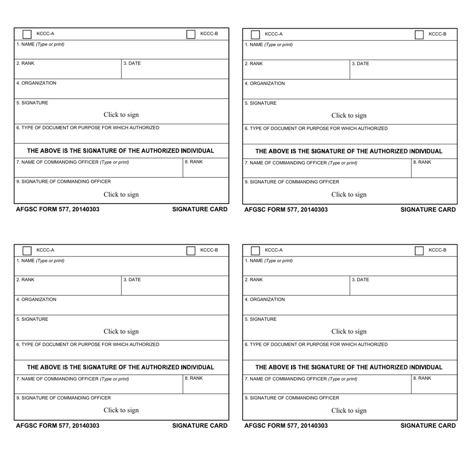 AFGSC Form 577 - Fill Out, Sign Online and Download Fillable PDF ...