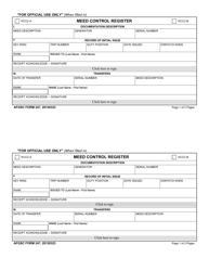 AFGSC Form 247 Meed Control Register