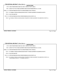 AFGSC Form 247 Meed Control Register, Page 2