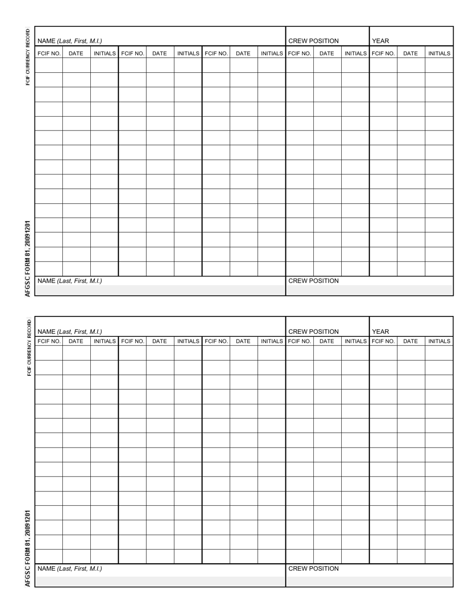 AFGSC Form 81 Fill Out, Sign Online and Download Fillable PDF