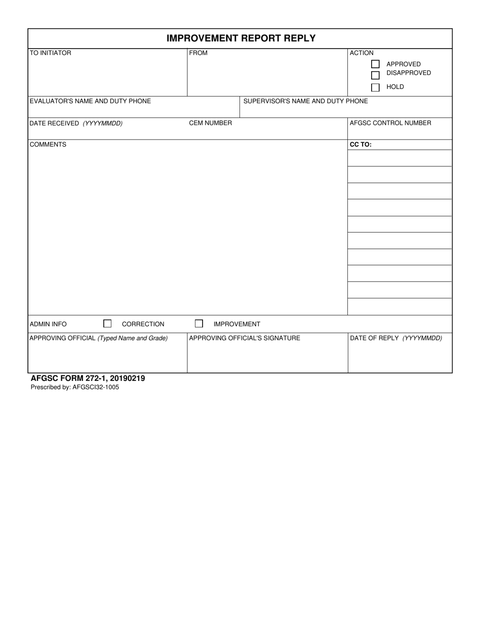 AFGSC Form 272-1 - Fill Out, Sign Online and Download Fillable PDF ...