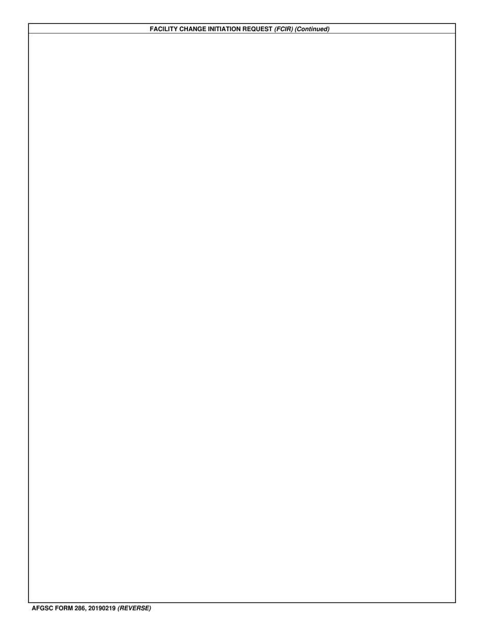 AFGSC Form 286 Facility Change Initiation Request (Fcir), Page 2