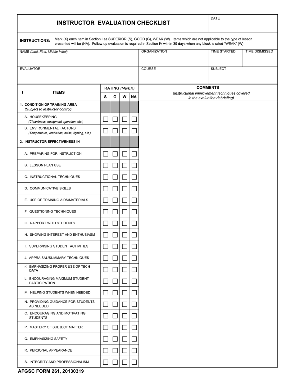 AFGSC Form 261 - Fill Out, Sign Online and Download Fillable PDF ...