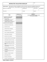 AFGSC Form 261 Instructor Evaluation Checklist