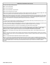 AFGSC Form 100 Corrective Action Report (Car), Page 2