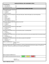 Document preview: AFGSC Form 908 Baseline Personal Risk Assessment (Bpra)