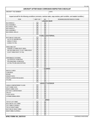 AFRC Form 165 &quot;Aircraft After Wash Corrosion Inspection Checklist&quot;
