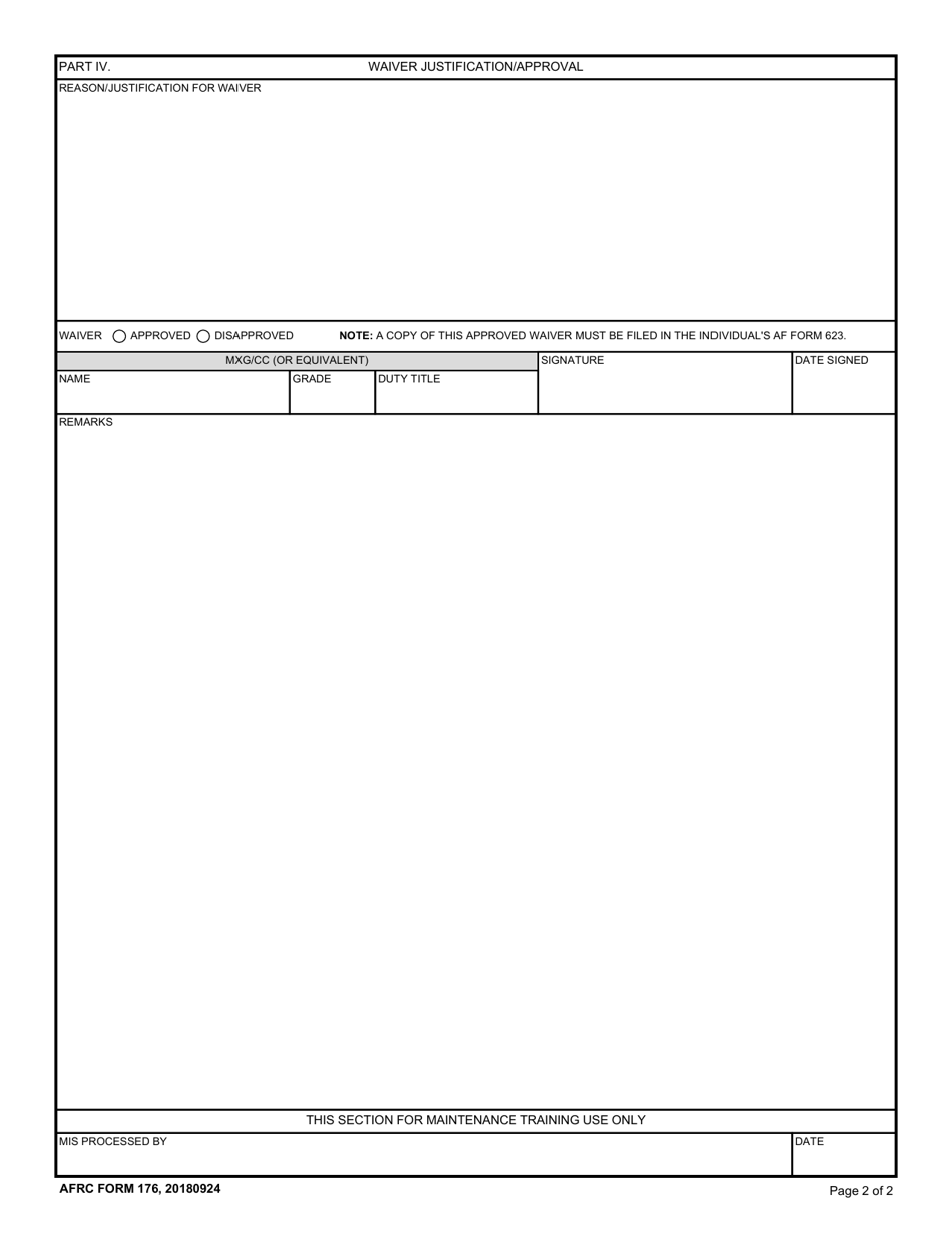 Afrc Form 176 Fill Out Sign Online And Download Fillable Pdf Templateroller 8227