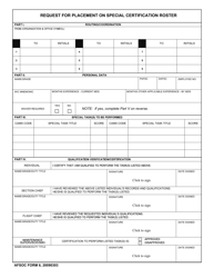 AFSOC Form 6 Request for Placement on Special Certification Roster