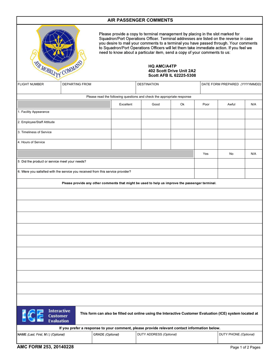 AMC Form 253 Fill Out Sign Online And Download Fillable PDF 
