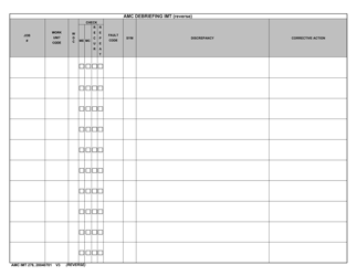 AMC IMT Form 278 Debriefing and Recovery Plan, Page 2