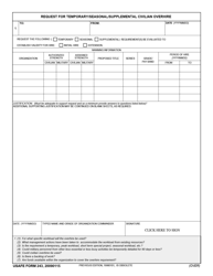 USAFE Form 243 Request for Temporary/Seasonal/Supplemental Civilian Overhire