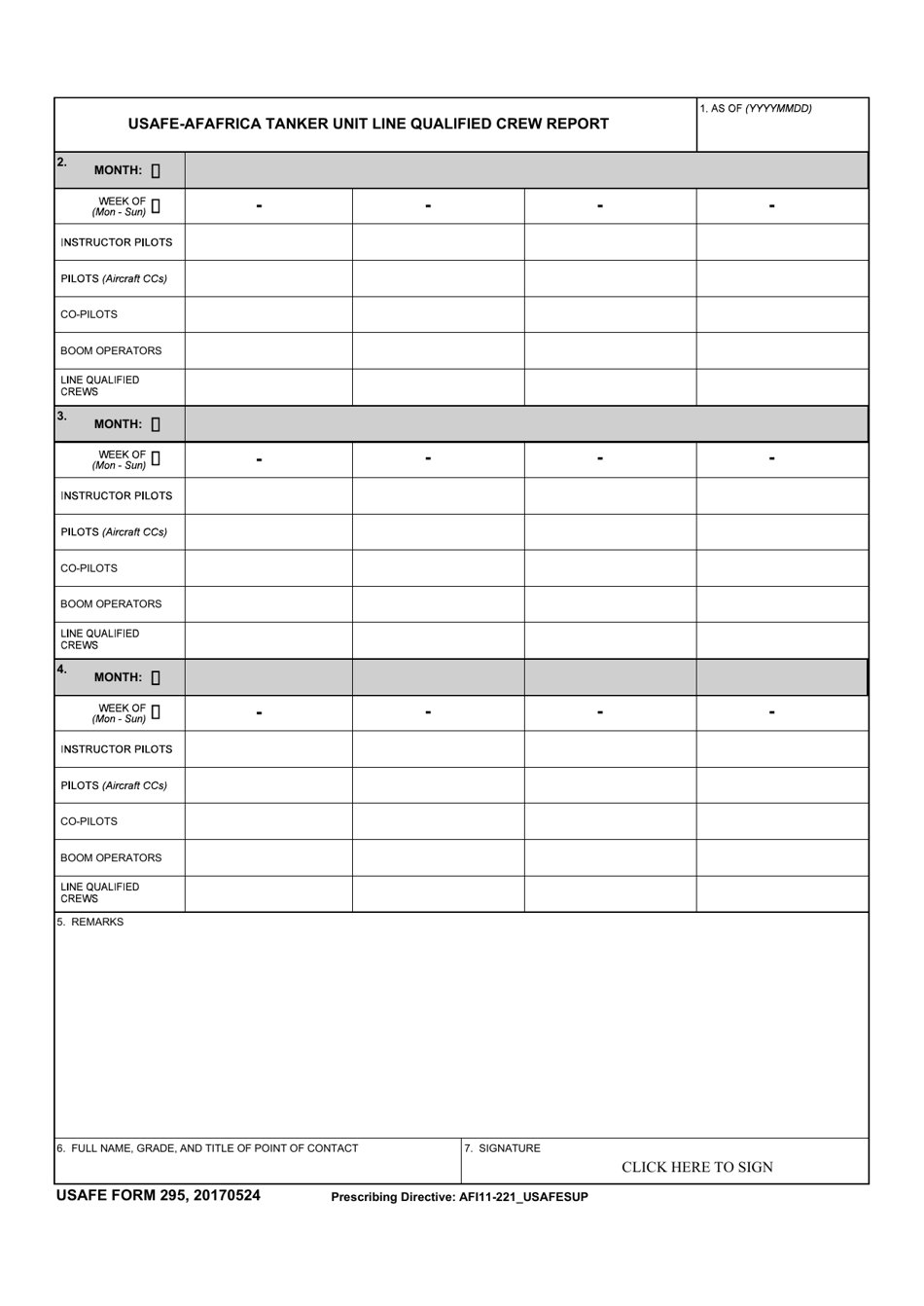 USAFE Form 295 - Fill Out, Sign Online and Download Fillable PDF ...