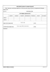 USAFE Form 96 &quot;Cws Work Schedule Change Request&quot;