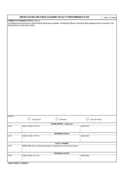 USAFA Form 112 United States Air Force Academy Faculty Performance Appraisal, Page 4