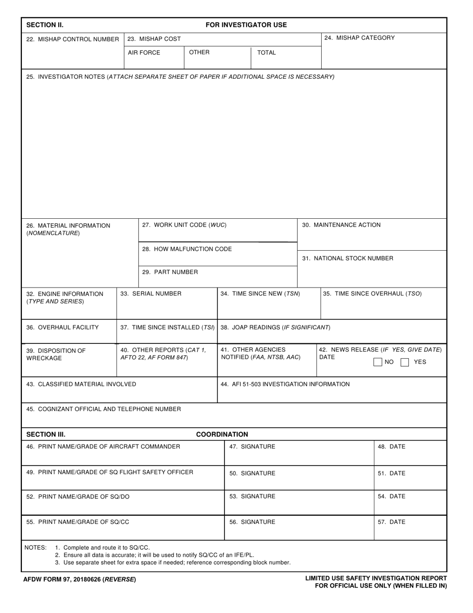 AFDW Form 97 - Fill Out, Sign Online and Download Fillable PDF ...