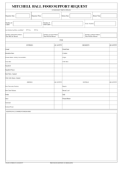 USAFA Form 19 Mitchell Hall Food Support Request, Page 2