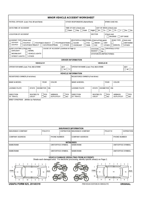 USAFA Form 625  Printable Pdf