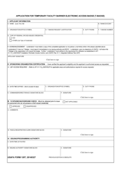 USAFA Form 120T Application for Temporary Facility Barrier Electronic Access (T-Badge)