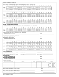 AFTO Form 160 Ni-Cad Battery Servicing Record, Page 2