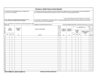 AFTO Form 187 Download Fillable PDF or Fill Online Technical Order