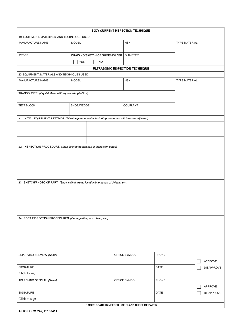 Afto Form 242 Fill Out Sign Online And Download Fillable Pdf