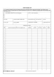 Document preview: AFTO Form 221 Cpin Packing List