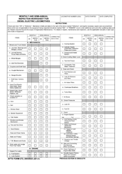 AFTO Form 272 Monthly and Semi-annual Inspection Worksheet for Diesel Electronic Locomotive (LRA)