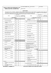 Document preview: AFTO IMT Form 271 Annual Inspection Worksheet for Diesel Electric Locomotives