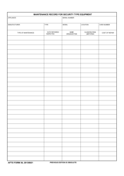 AFTO Form 36 Download Fillable PDF or Fill Online Maintenance Record ...