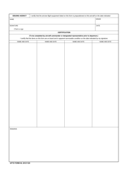 AFTO Form 46 Prepositioned Aircrew Flight Equipment, Page 2