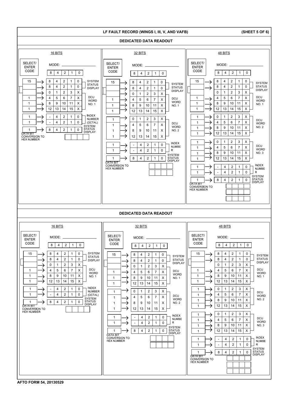 AFTO Form 54 Lf Fault Record (Wings I, Iii, V and Vafb), Page 5