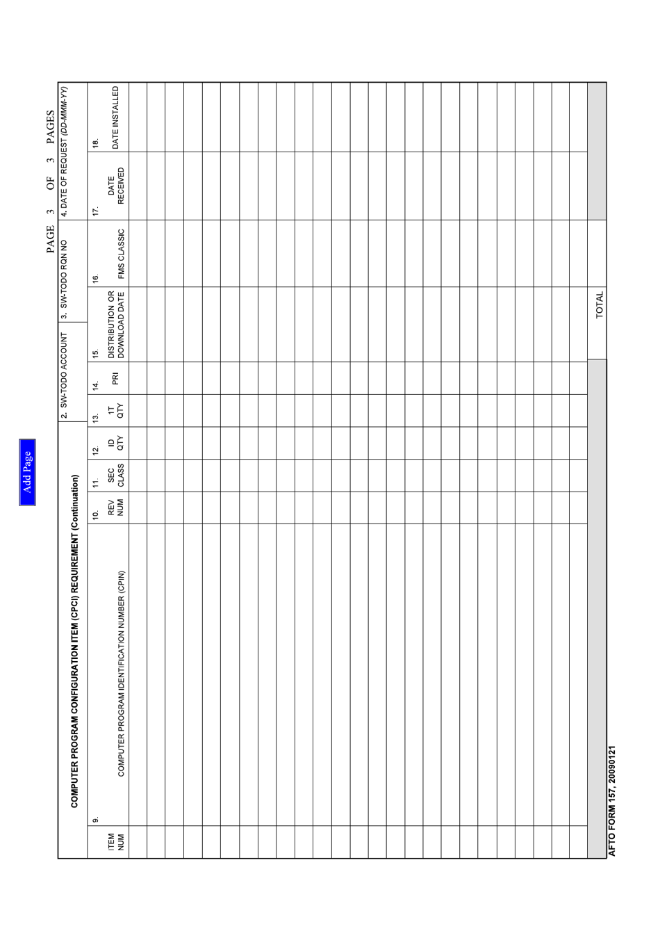 AFTO Form 157 Computer Program Configuration Item (Cpci) Requirement, Page 3