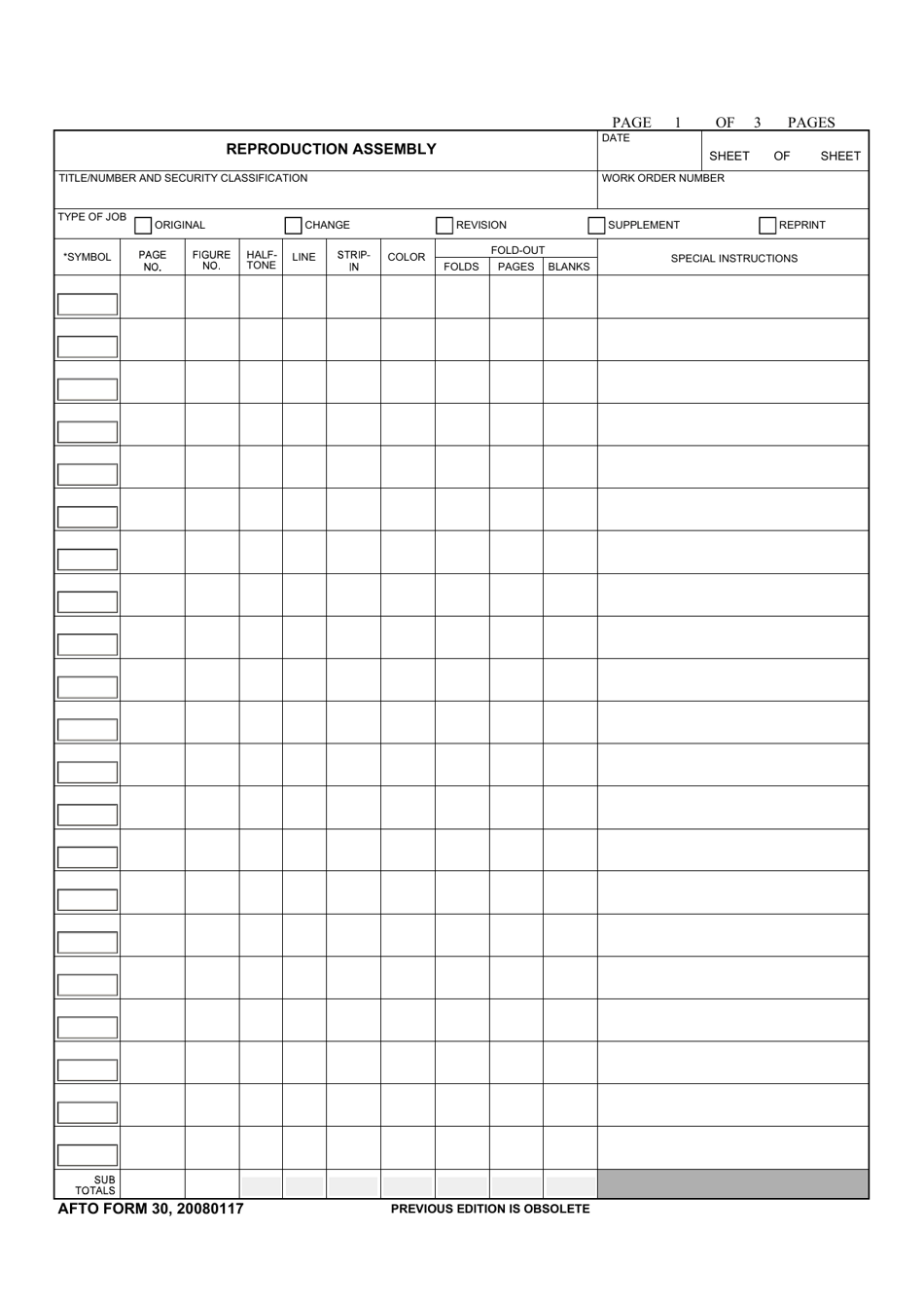 AFTO Form 30 - Fill Out, Sign Online and Download Printable PDF ...