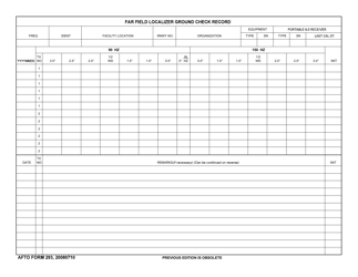 Document preview: AFTO Form 293 Far Field Localizer Ground Check Record
