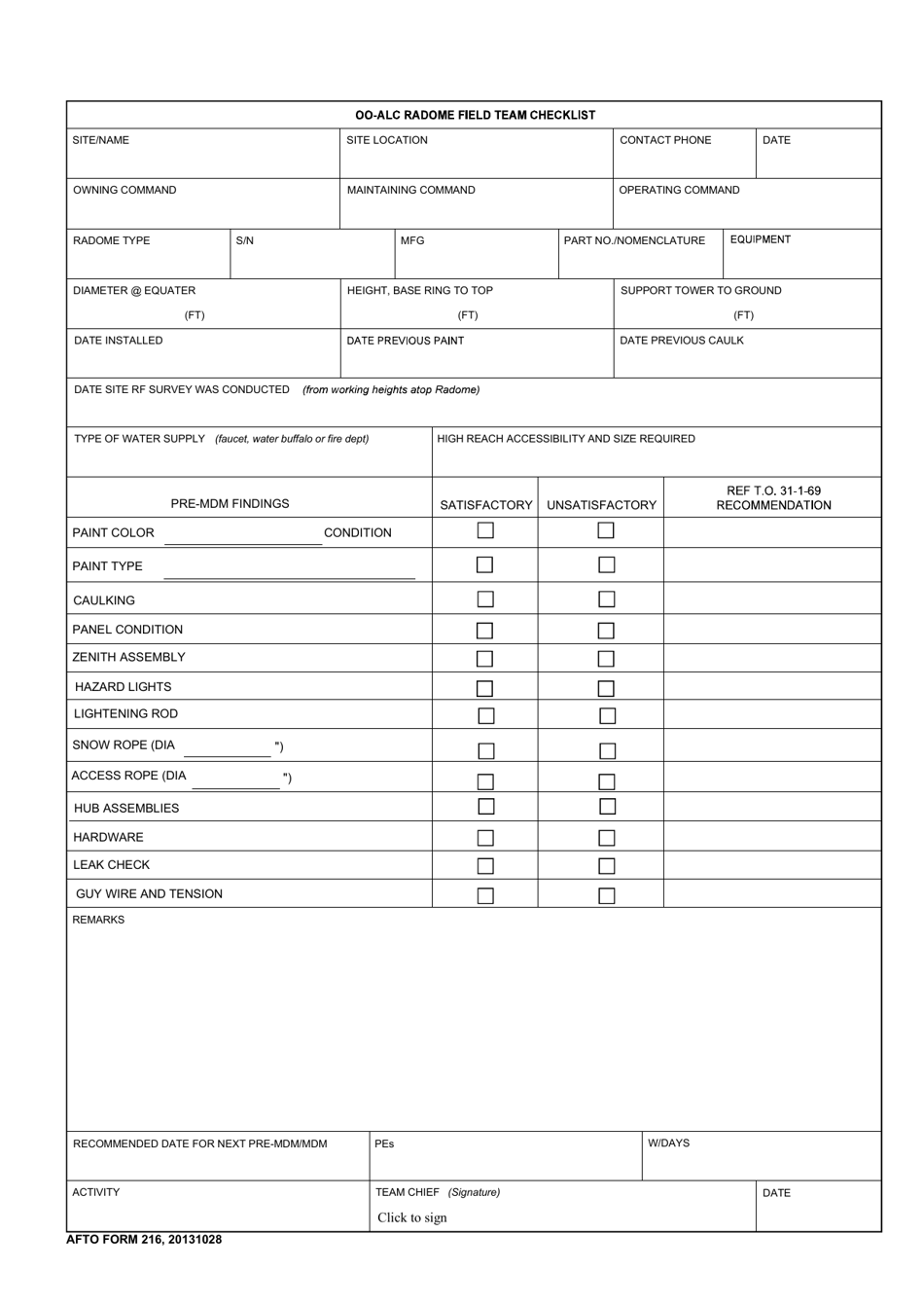 AFTO Form 216 - Fill Out, Sign Online and Download Fillable PDF ...