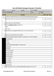 AFTO Form 97B Aircraft Battle Damage Evaluator Checklist, Page 2