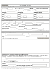AFSC Form 502 AFSC Overhire (Oh) Form